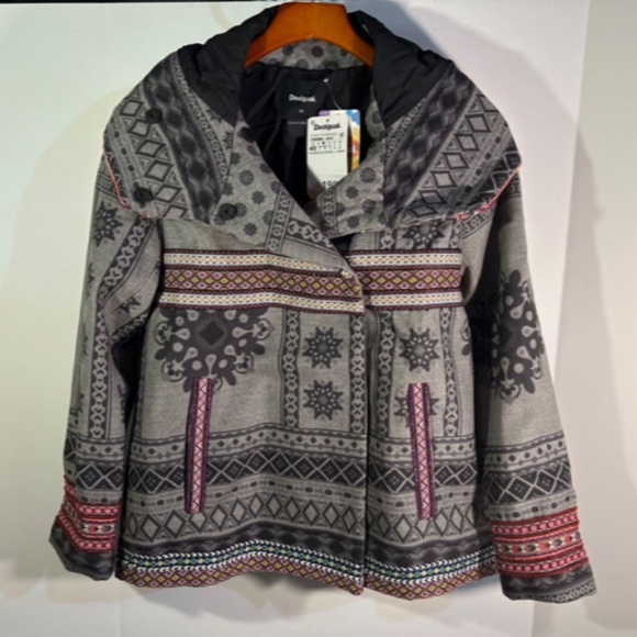 Desigual Chaq Copenhage Printed Jacket Women's USA Size 6 - NWT - Picture 5 of 16